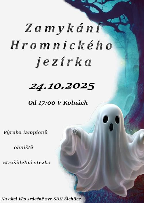 lampiony a ohniště u jezírka